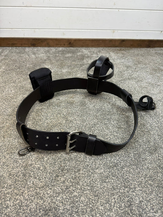Ex Police Leather Belt & Pouches Fast Strap 40" Waist Security Patrol Belt