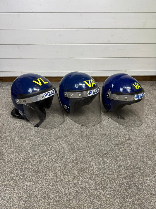 3x Ex Police Riot Helmet Job Lot Spares / Repair Film TV Prop Paintball Airsoft
