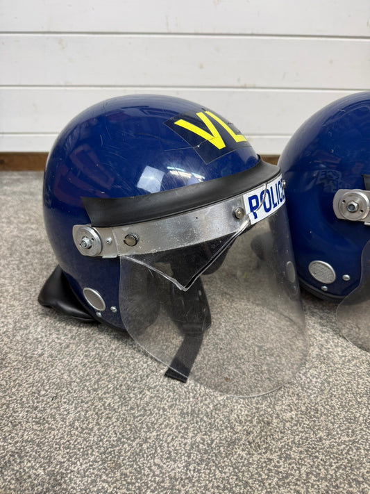 3x Ex Police Riot Helmet Job Lot Spares / Repair Film TV Prop Paintball Airsoft