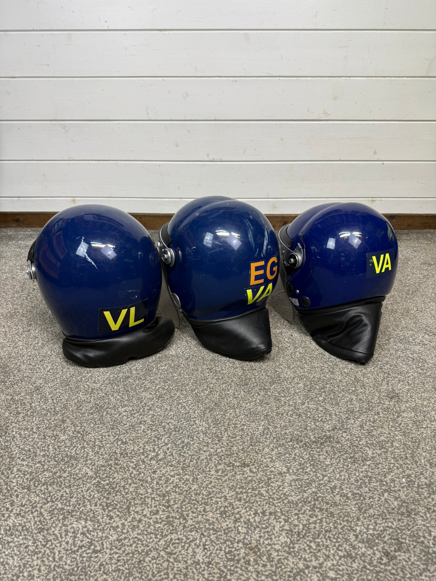 3x Ex Police Riot Helmet Job Lot Spares / Repair Film TV Prop Paintball Airsoft
