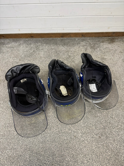 3x Ex Police Riot Helmet Job Lot Spares / Repair Film TV Prop Paintball Airsoft