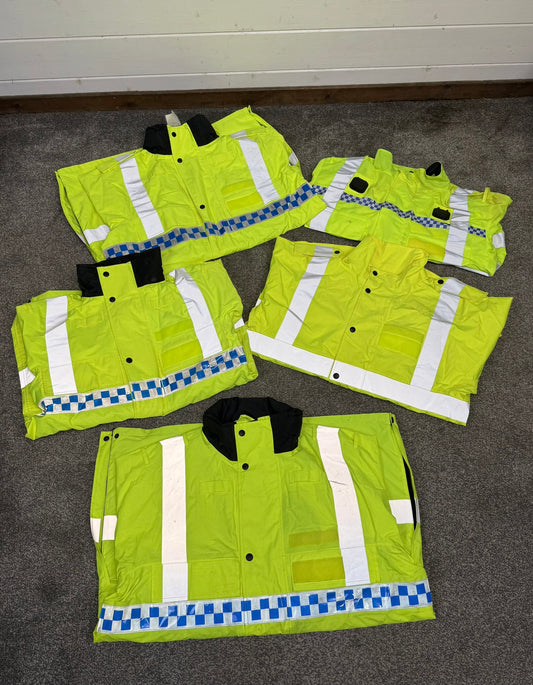 5x Ex Police Hi-Vis Waterproof Jacket Coat Job Lot Mixed Bundle Security Recovery Dog Walking