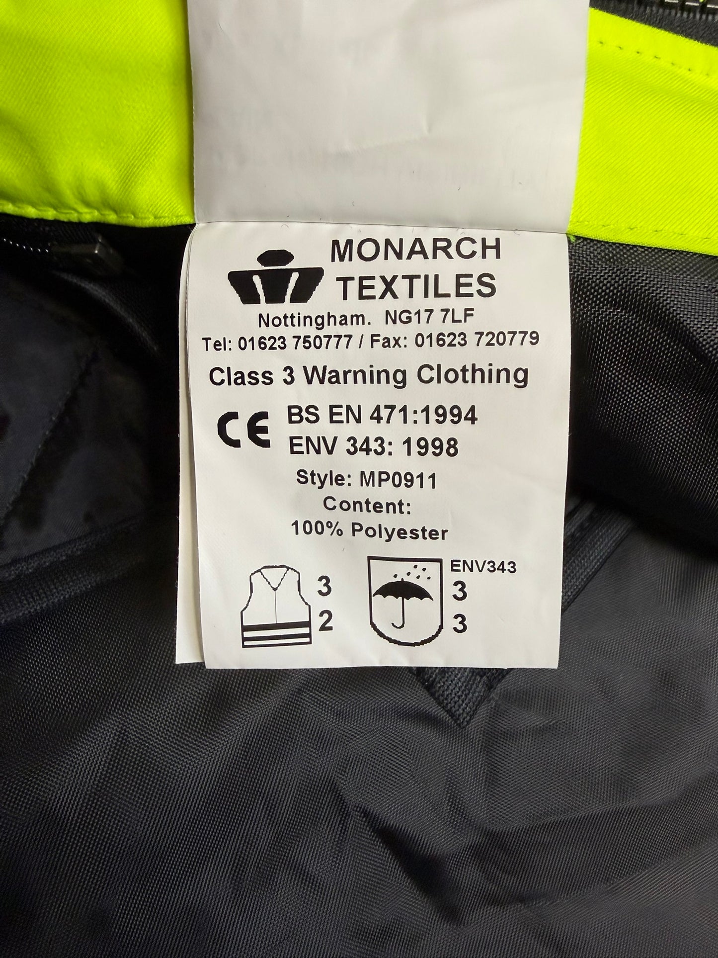 Ex Police Hi Vis Waterproof Jacket Anorak Quilted - X SMALL Security Recovery Dog Walking