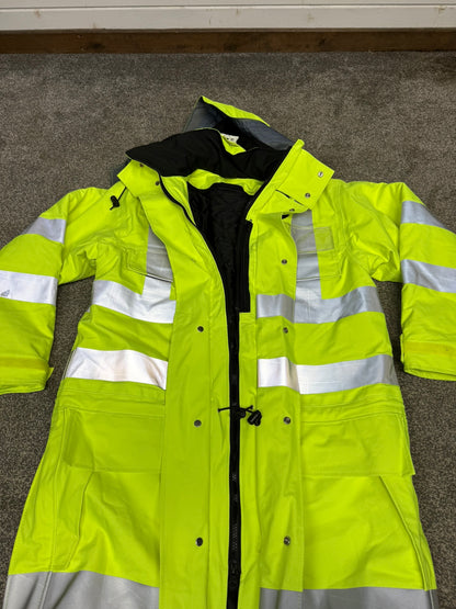 Ex Police Hi Vis Waterproof Jacket Anorak Quilted - X SMALL Security Recovery Dog Walking