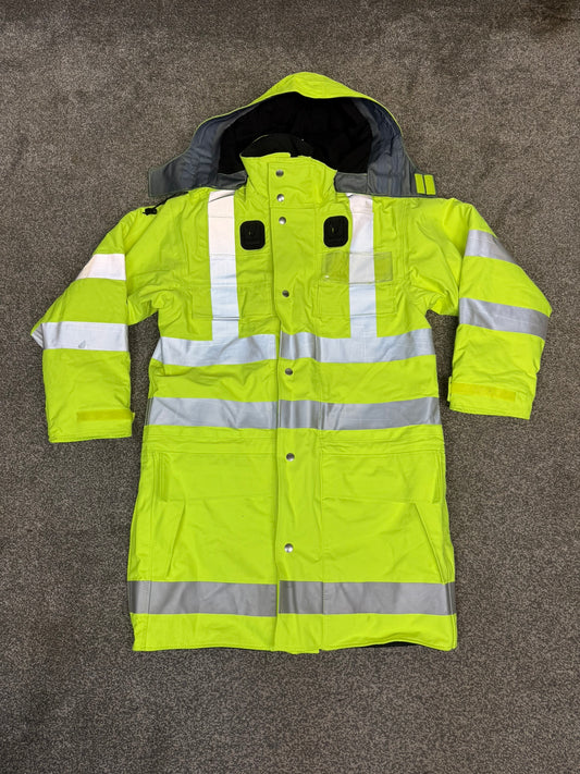 Ex Police Hi Vis Waterproof Jacket Anorak Quilted - X SMALL Security Recovery Dog Walking