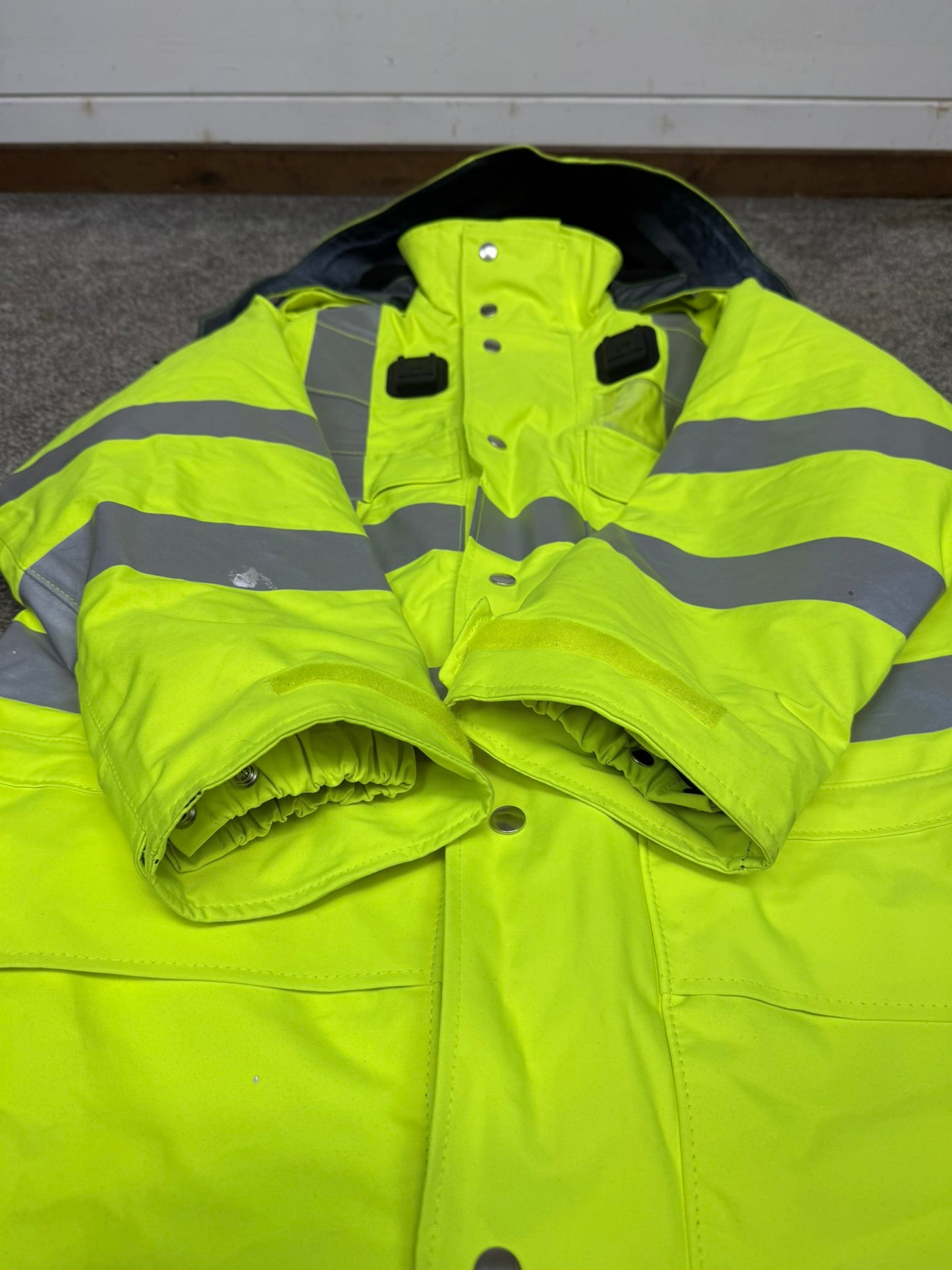 Ex Police Hi Vis Waterproof Jacket Anorak Quilted - X SMALL Security Recovery Dog Walking