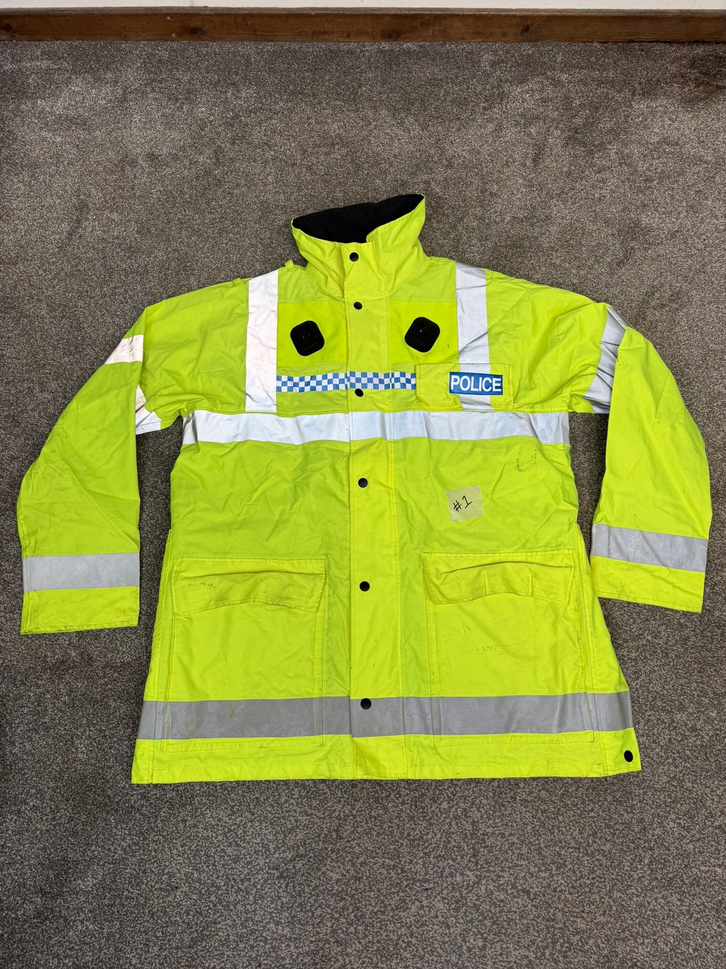 5x Ex Police Hi-Vis Waterproof Quilted Jacket Coat Job Lot BADGED Mixed Bundle