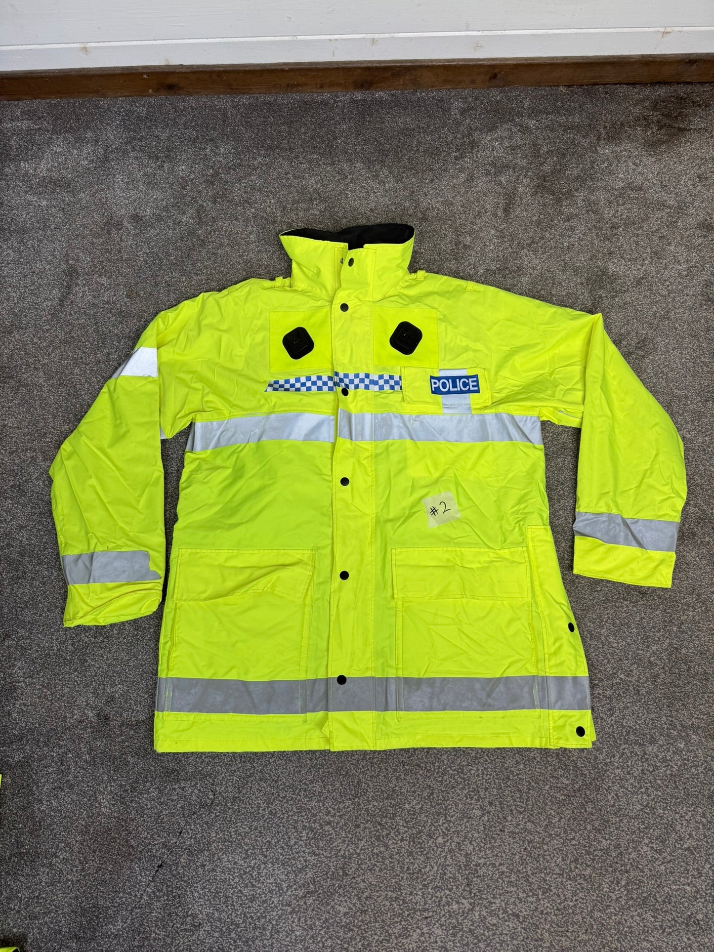 5x Ex Police Hi-Vis Waterproof Quilted Jacket Coat Job Lot BADGED Mixed Bundle