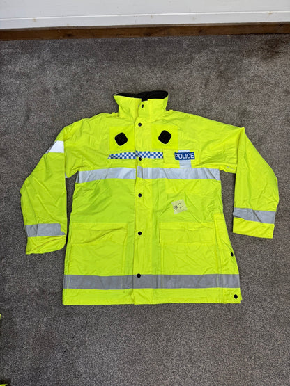 5x Ex Police Hi-Vis Waterproof Quilted Jacket Coat Job Lot BADGED Mixed Bundle
