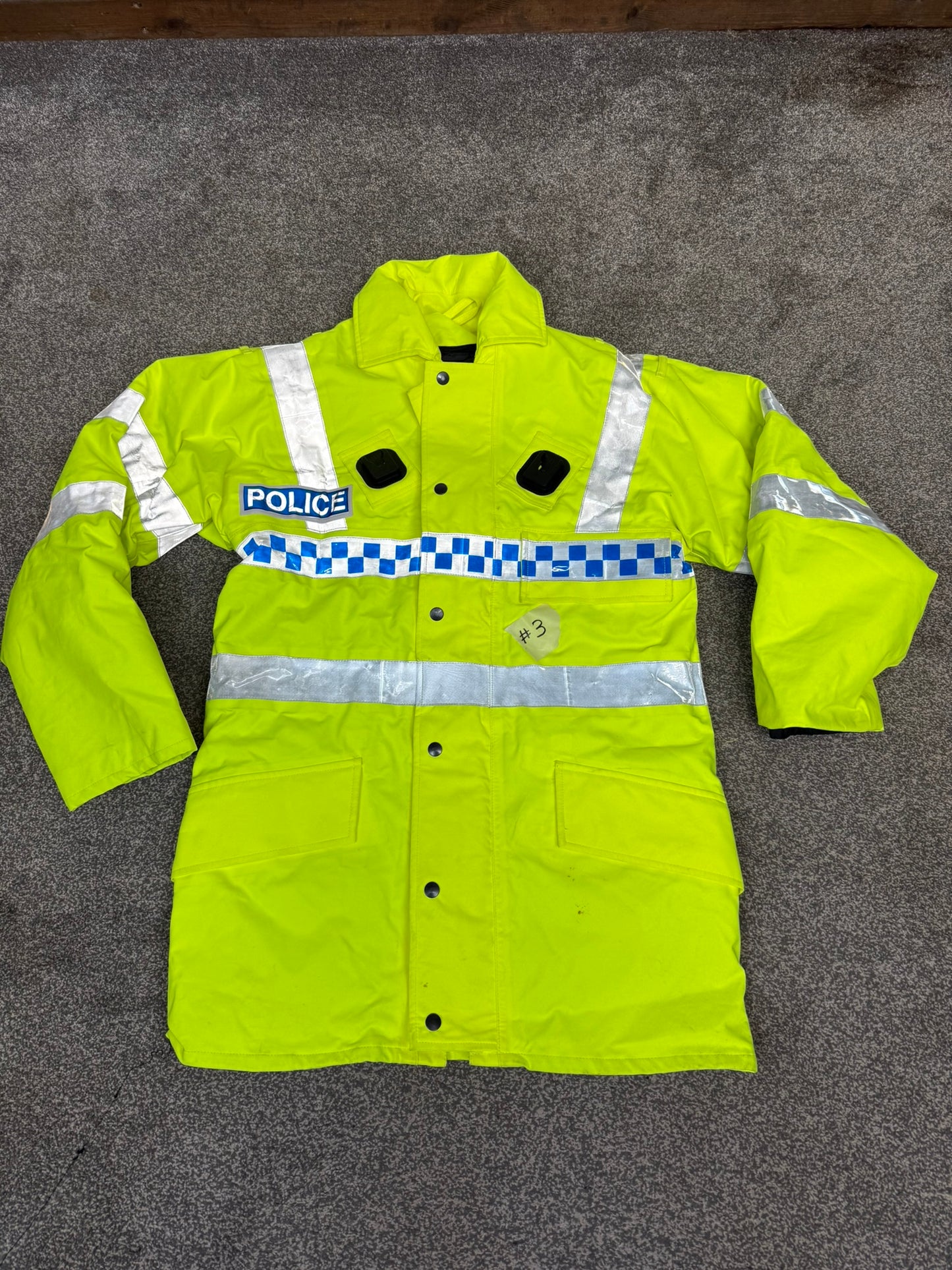 5x Ex Police Hi-Vis Waterproof Quilted Jacket Coat Job Lot BADGED Mixed Bundle