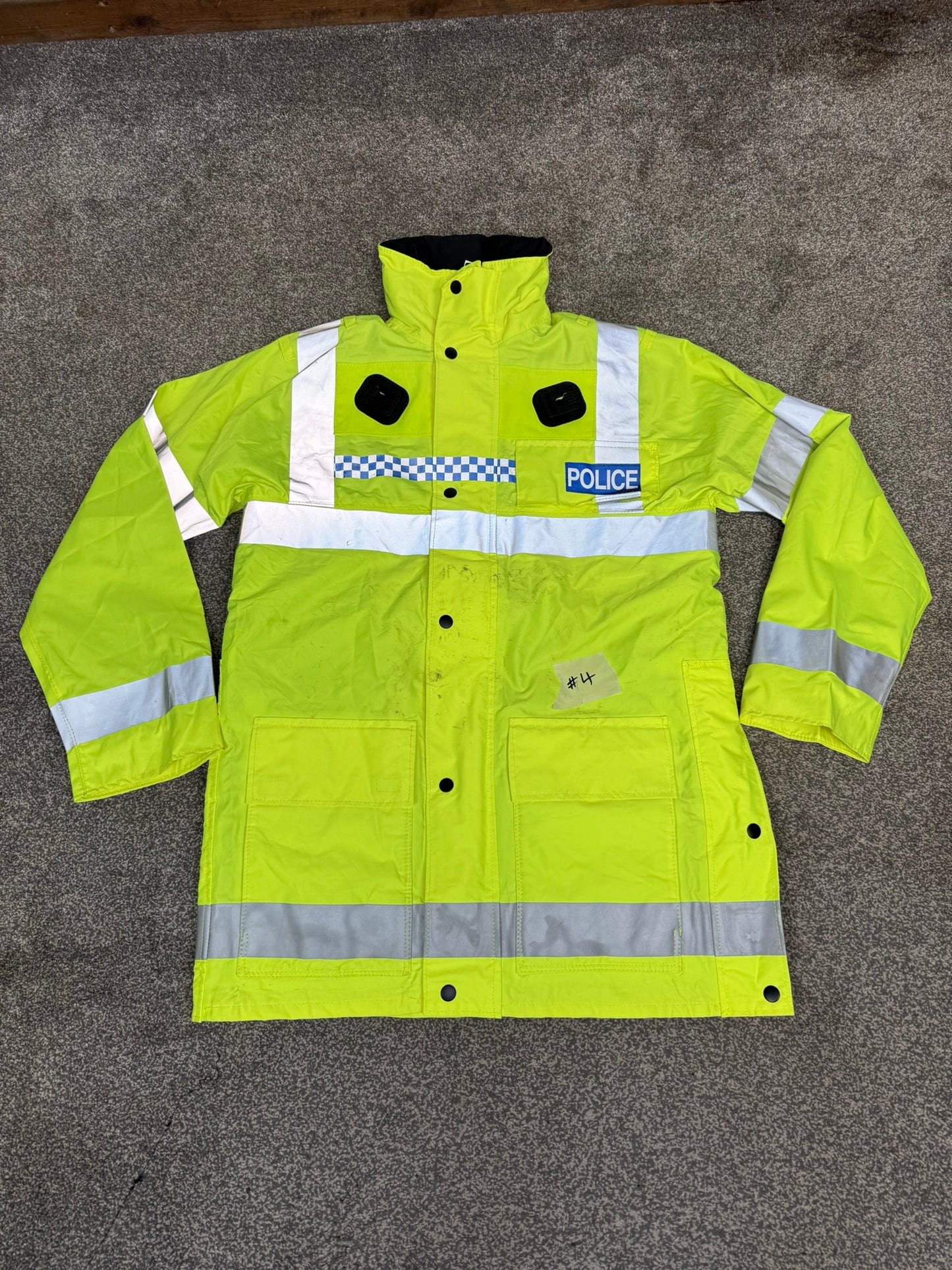 5x Ex Police Hi-Vis Waterproof Quilted Jacket Coat Job Lot BADGED Mixed Bundle
