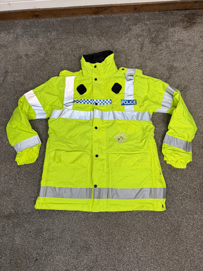 5x Ex Police Hi-Vis Waterproof Quilted Jacket Coat Job Lot BADGED Mixed Bundle