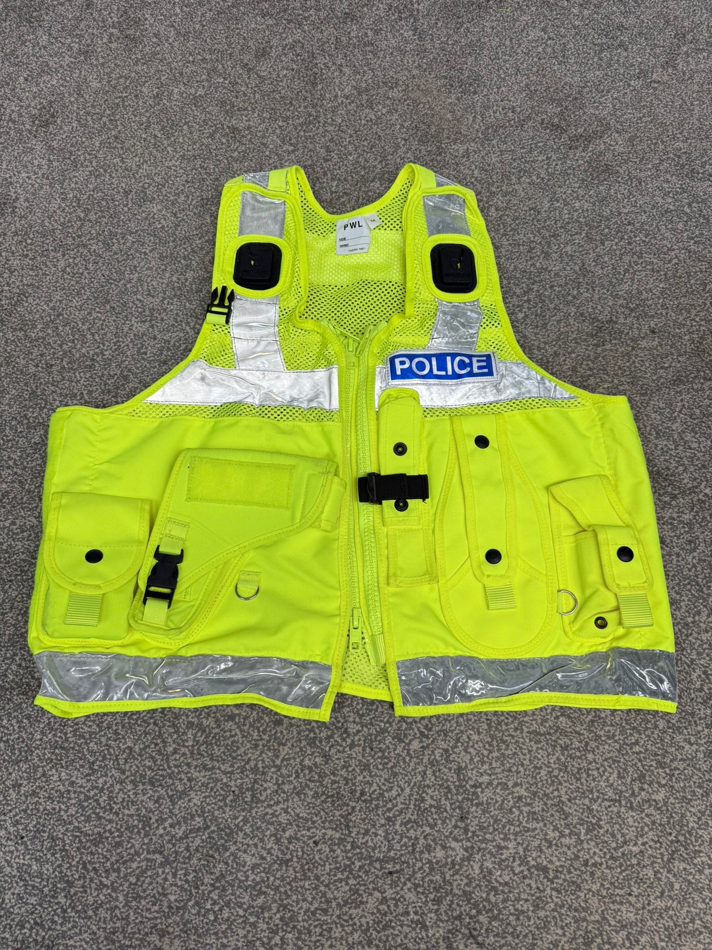 Badged Ex Police PWL Hi-Vis Taser Utility Tactical Vest - MEDIUM