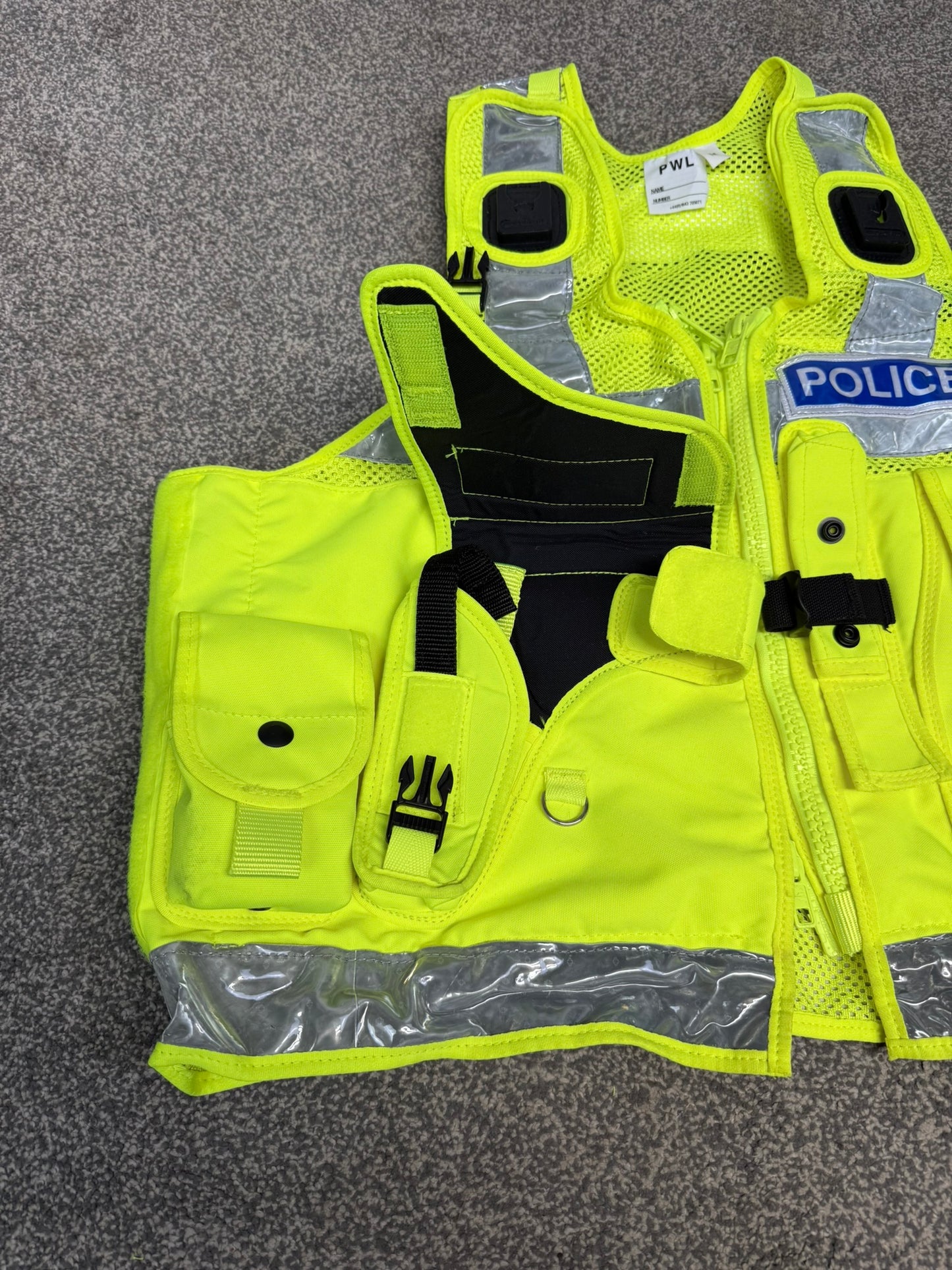 Badged Ex Police PWL Hi-Vis Taser Utility Tactical Vest - MEDIUM