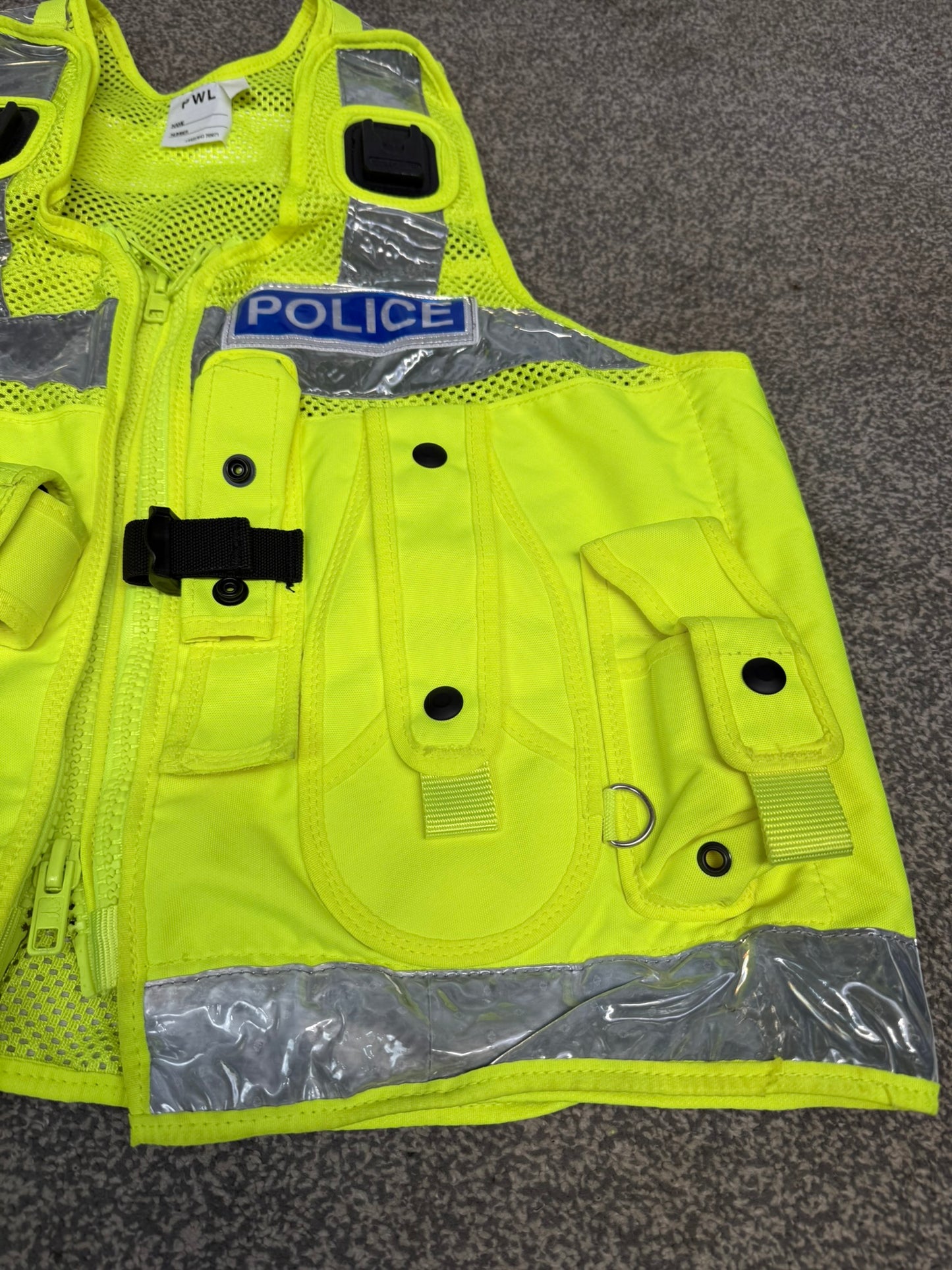 Badged Ex Police PWL Hi-Vis Taser Utility Tactical Vest - MEDIUM