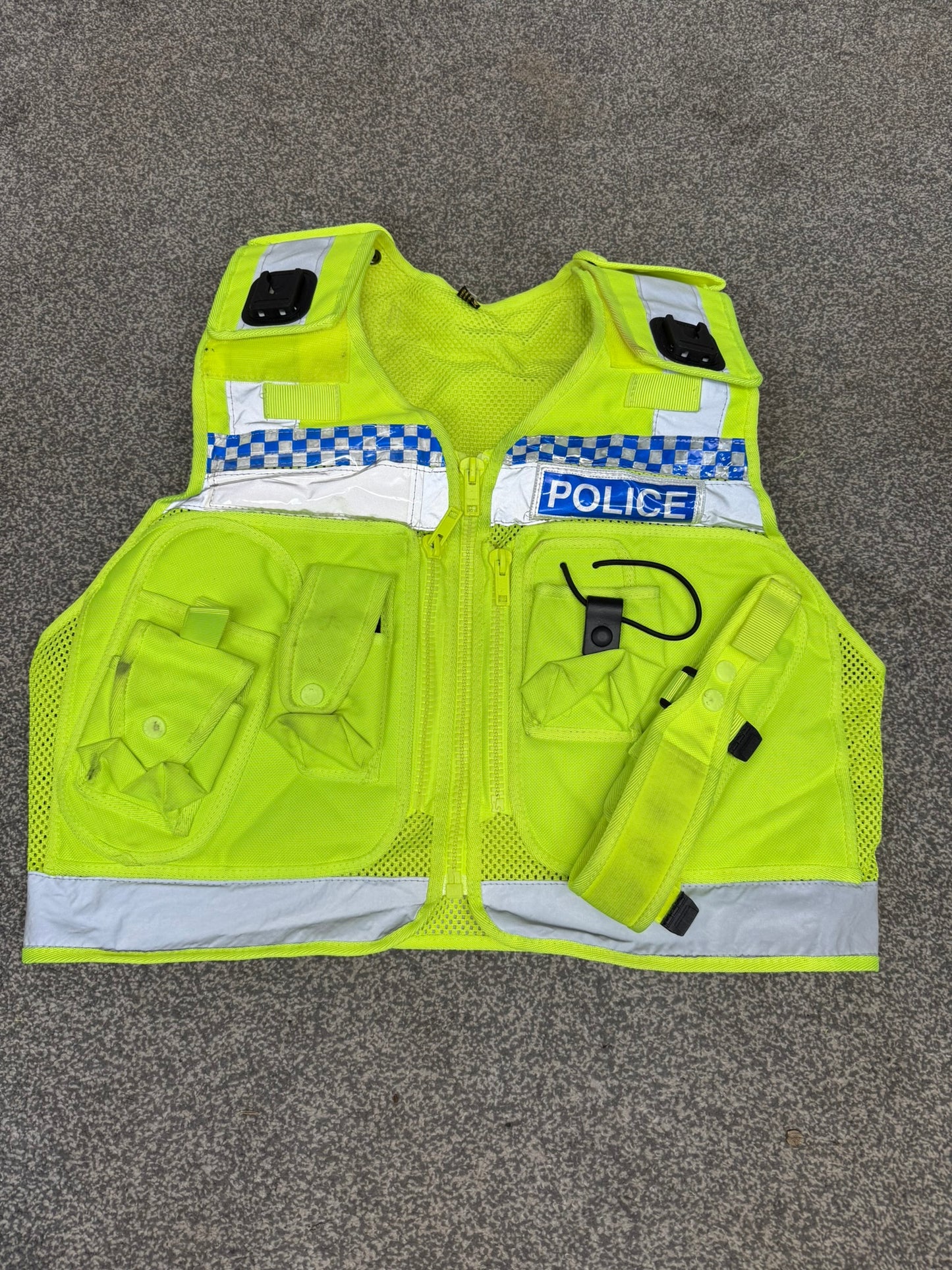 Ex Police Hi-Vis Protec Utility Tac Vest BADGED Collector Display Security - Medium