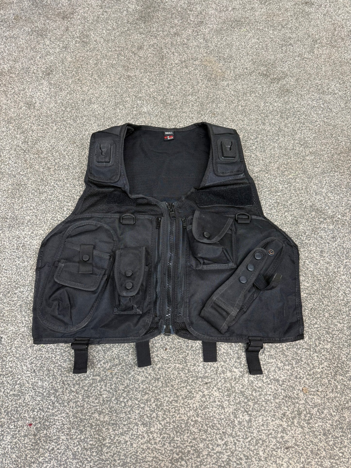 Ex Police Niton Tactical Black Utility Vest Security Patrol Airsoft - Small