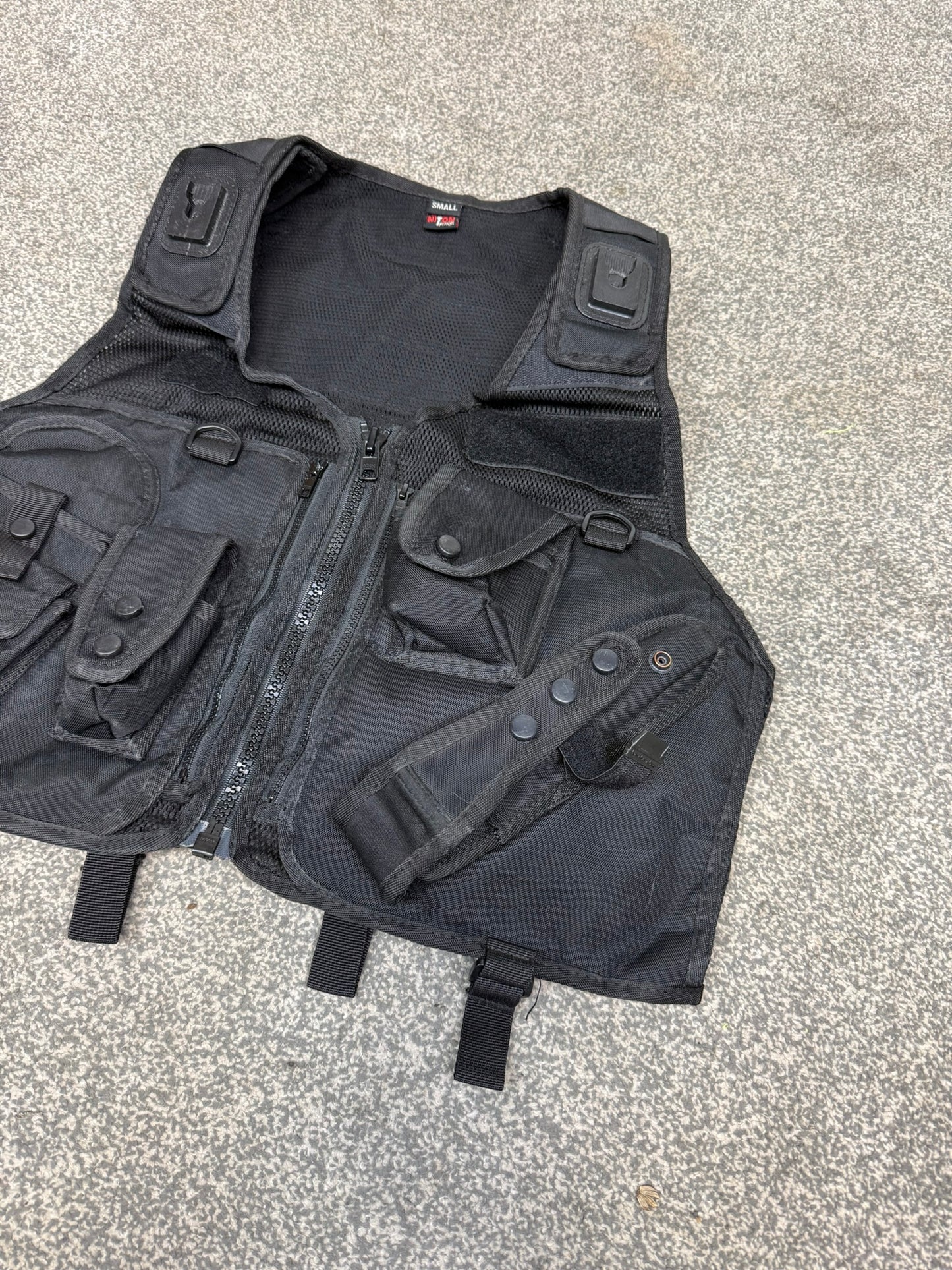Ex Police Niton Tactical Black Utility Vest Security Patrol Airsoft - Small