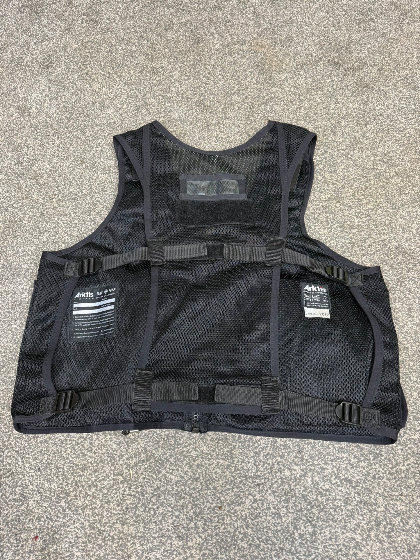 Ex Police Black Arktis Tactical Utility Vest & Pouches Security Airsoft - LARGE