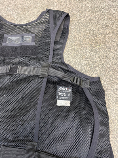 Ex Police Black Arktis Tactical Utility Vest & Pouches Security Airsoft - LARGE