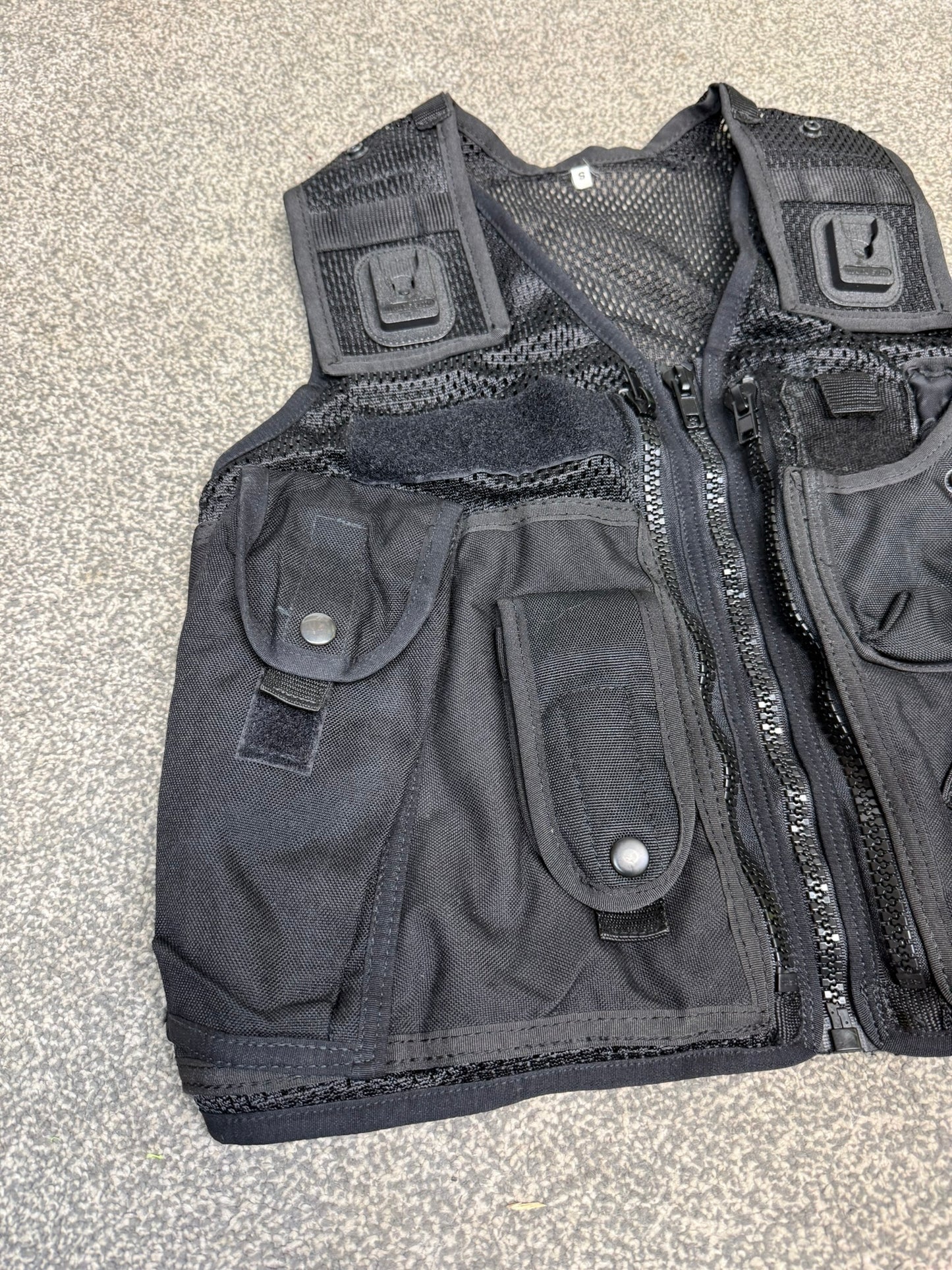 Ex Police Black Tactical Vest Utility Equipment Vest Security Patrol Airsoft - SMALL