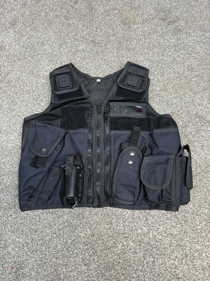Ex Police Black Arktis Tactical Vest Utility Equipment Vest Security Patrol Airsoft - X SMALL
