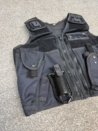 Ex Police Black Arktis Tactical Vest Utility Equipment Vest Security Patrol Airsoft - X SMALL