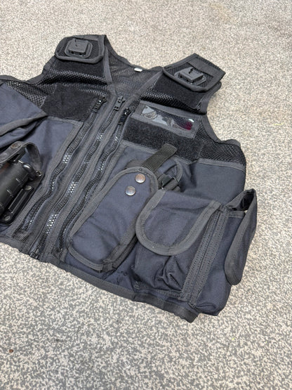 Ex Police Black Arktis Tactical Vest Utility Equipment Vest Security Patrol Airsoft - X SMALL