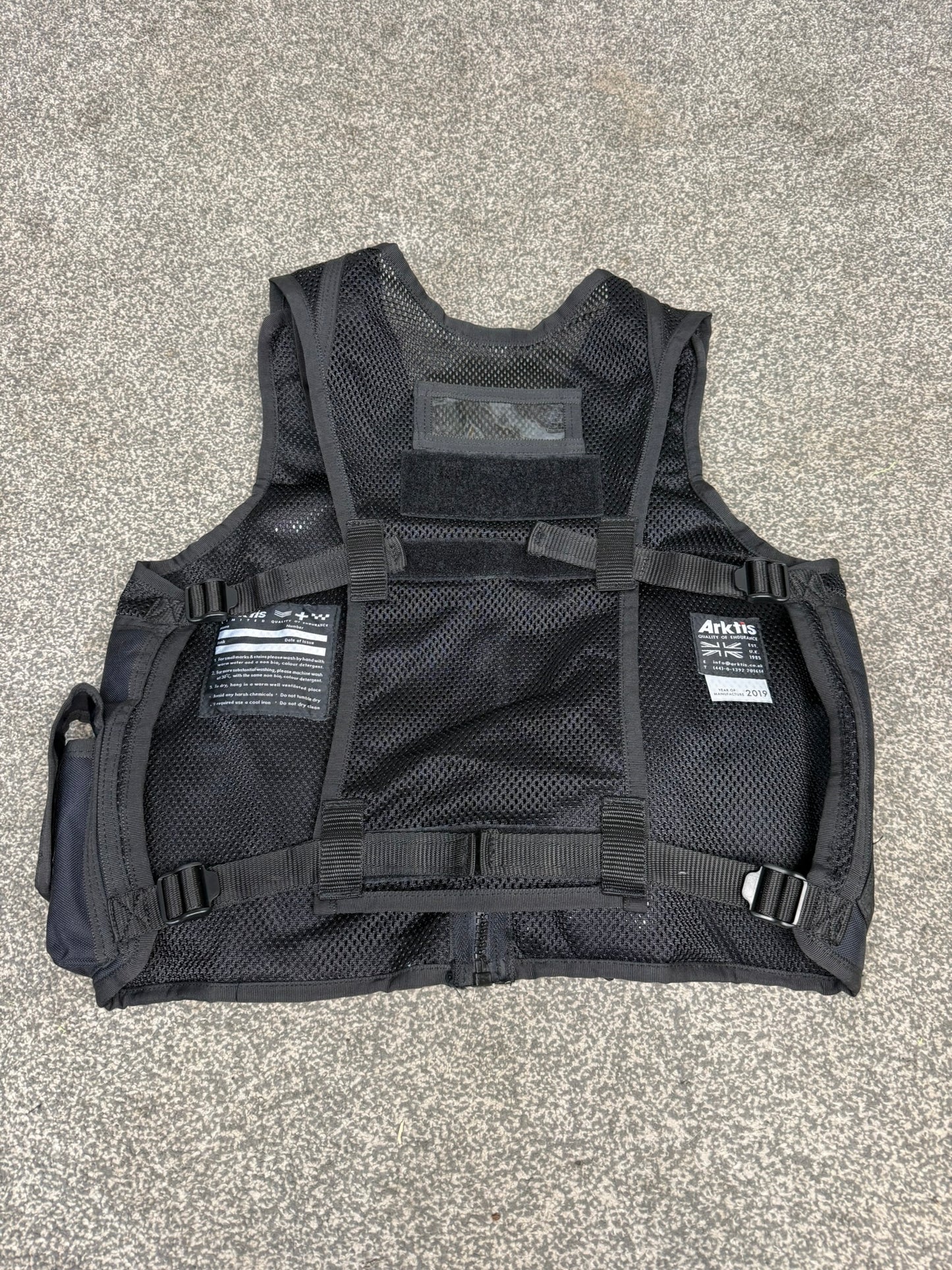 Ex Police Black Arktis Tactical Vest Utility Equipment Vest Security Patrol Airsoft - X SMALL