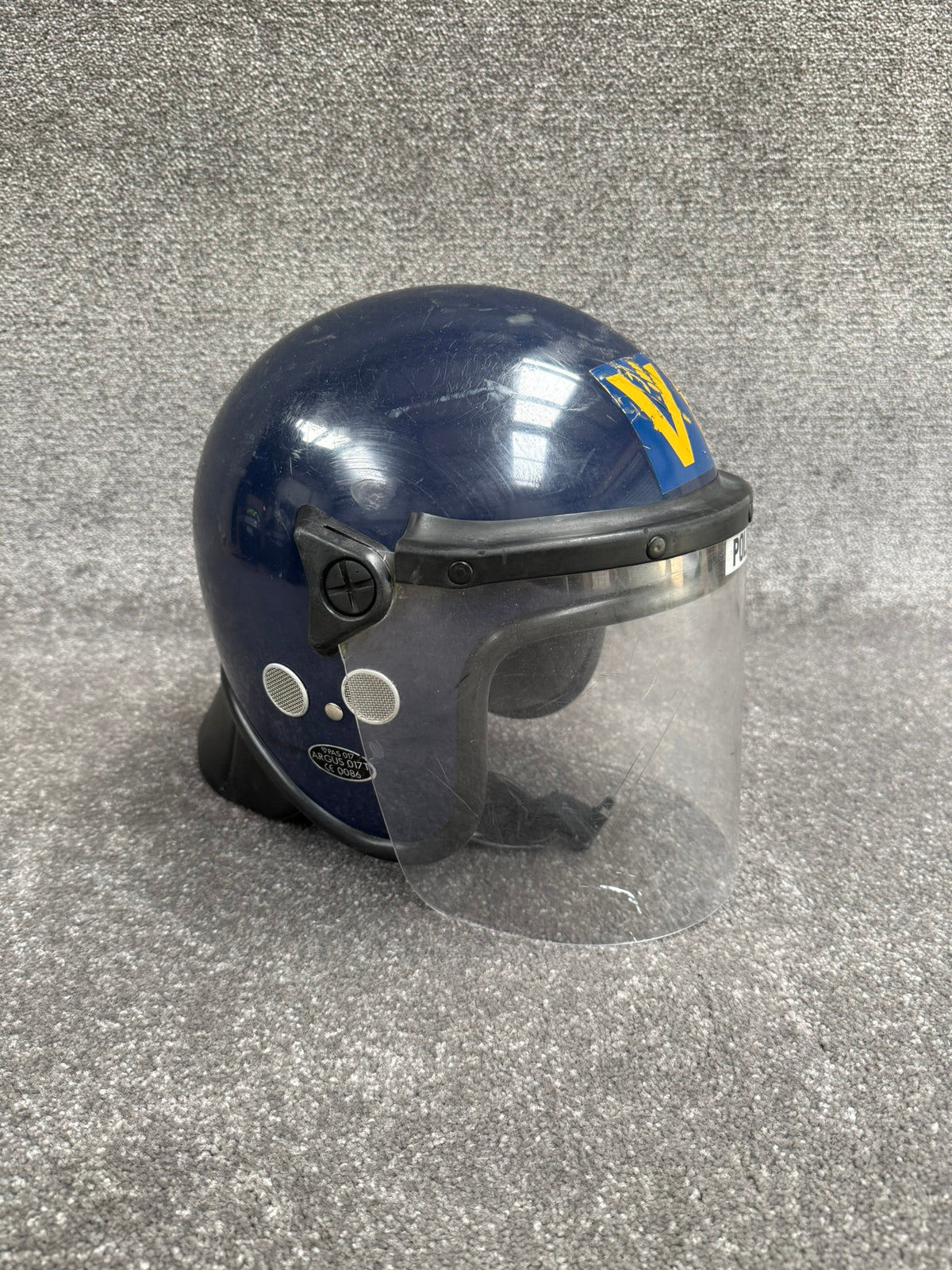 Ex Police Riot Helmet Argus 017T 60-61cm Collectable Display Airsoft Paintball