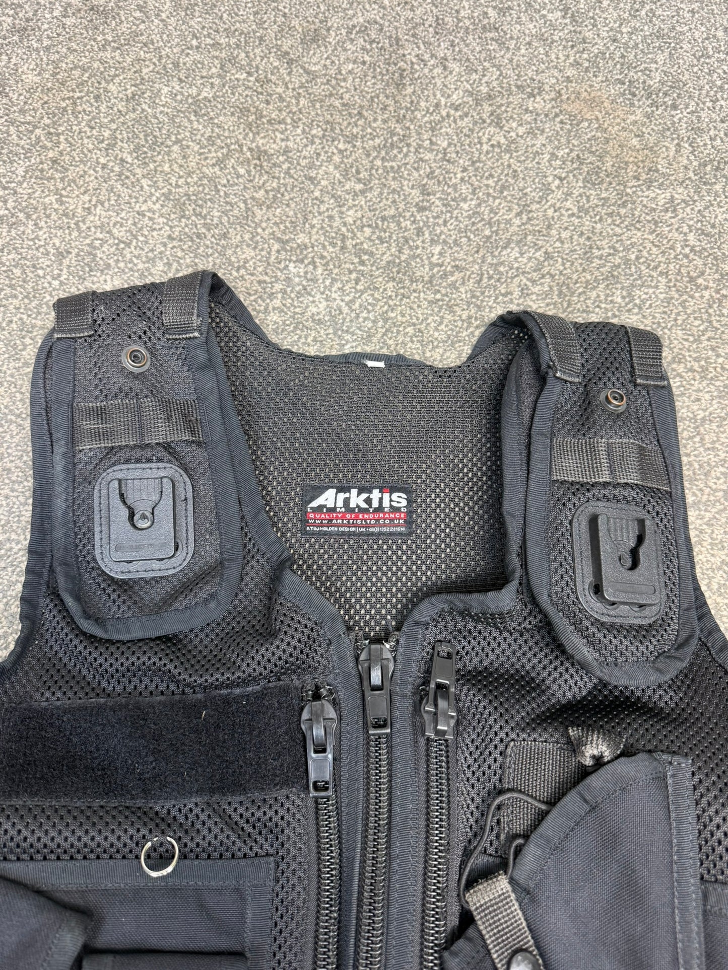 Ex Police Black Arktis Tactical Vest Utility Equipment Vest Security Patrol Airsoft - LARGE