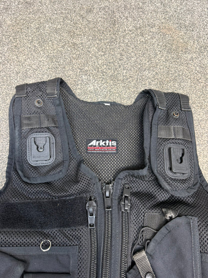 Ex Police Black Arktis Tactical Vest Utility Equipment Vest Security Patrol Airsoft - LARGE