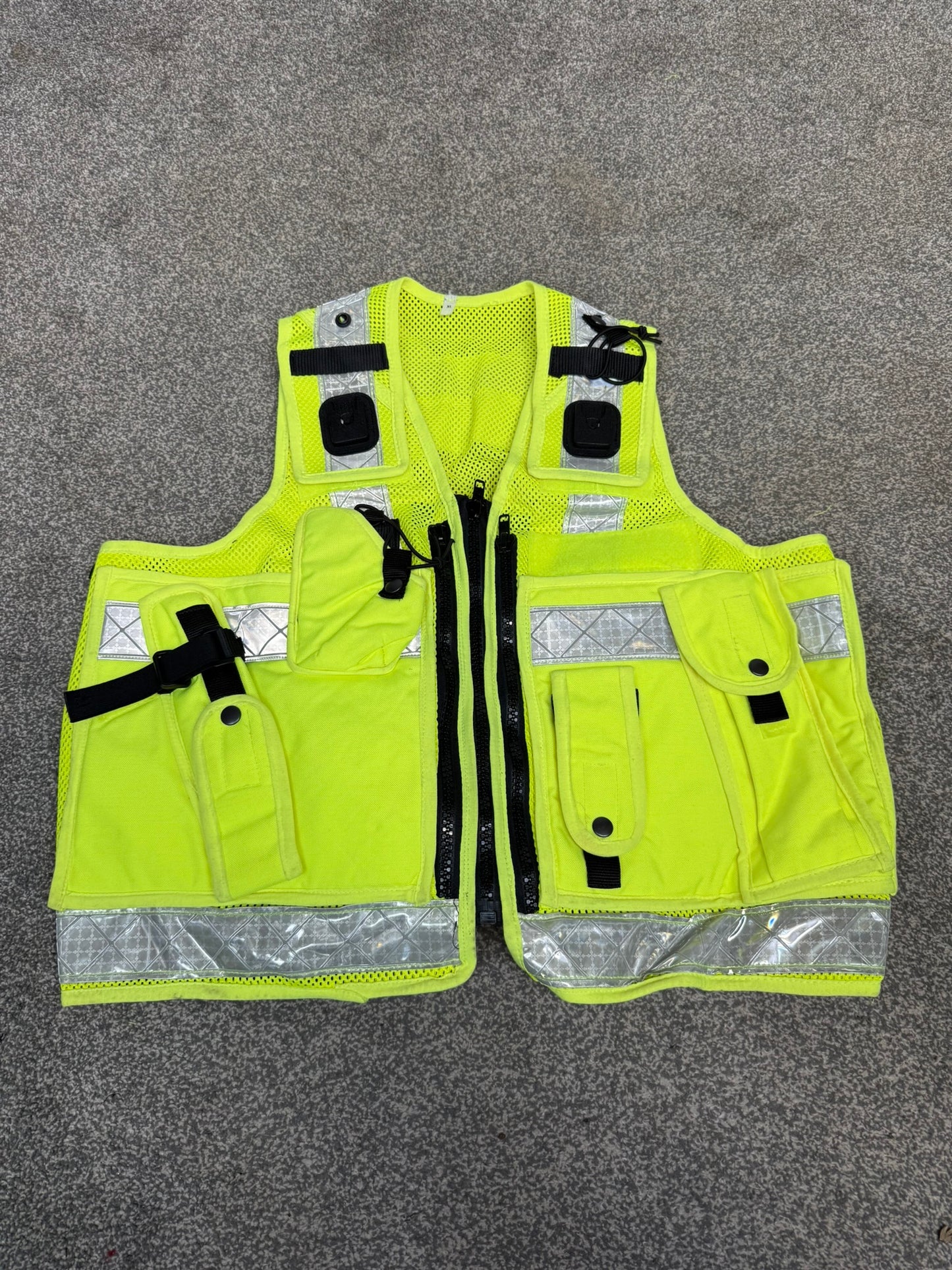 Ex Police Hi Vis Utility Vest Security Patrol Equipment Vest Marshall VGC - X LARGE