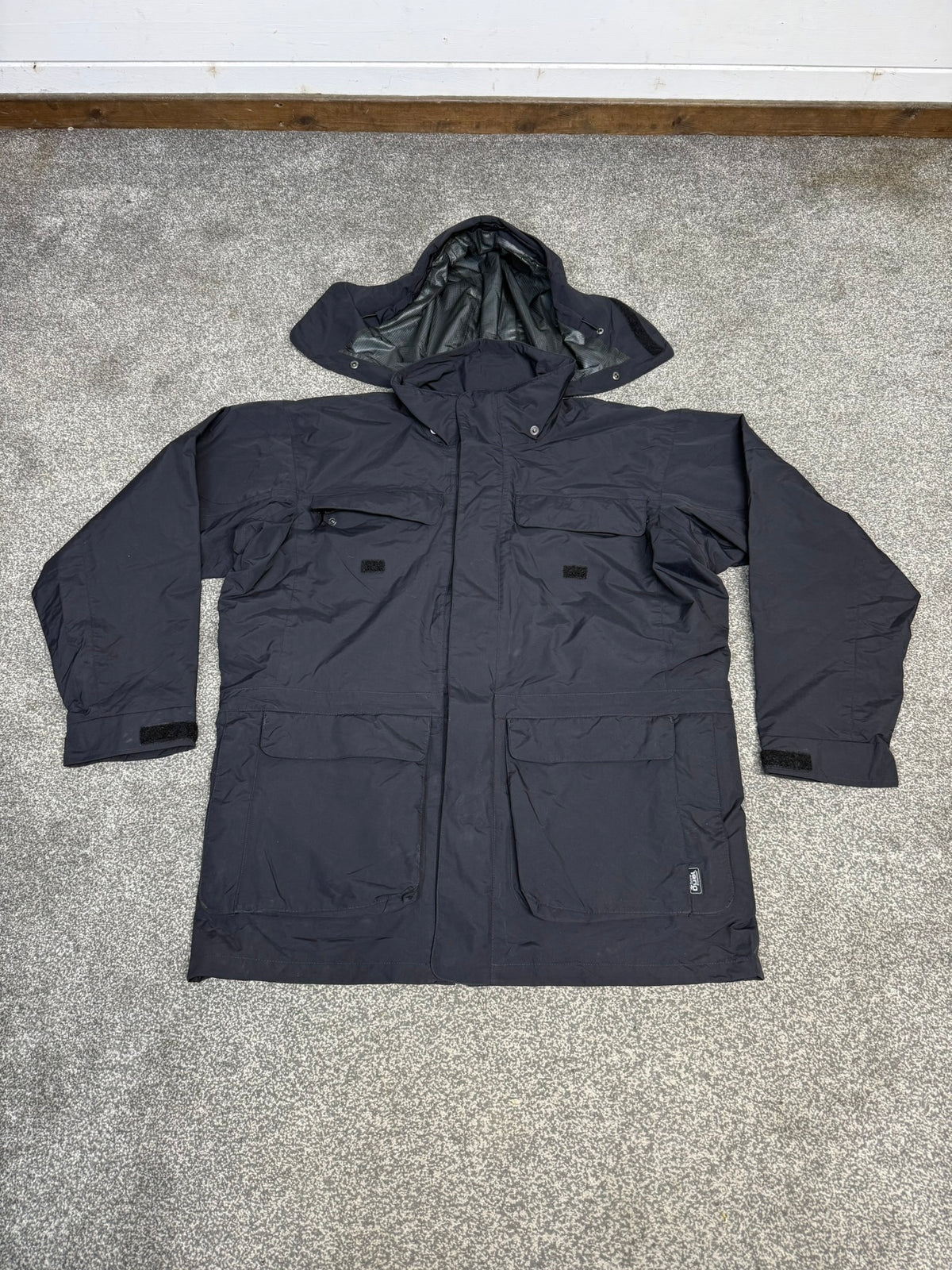 Ex Police Keela Black Dual Protection Waterproof Jacket LARGE Security Hiking Coat