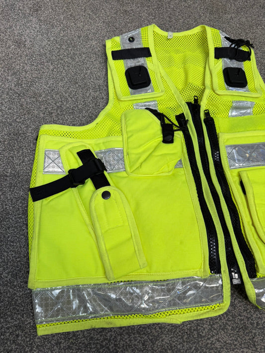 Ex Police Hi Vis Utility Vest Security Patrol Equipment Vest Marshall VGC - X LARGE