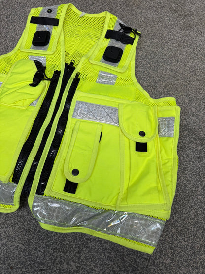 Ex Police Hi Vis Utility Vest Security Patrol Equipment Vest Marshall VGC - X LARGE
