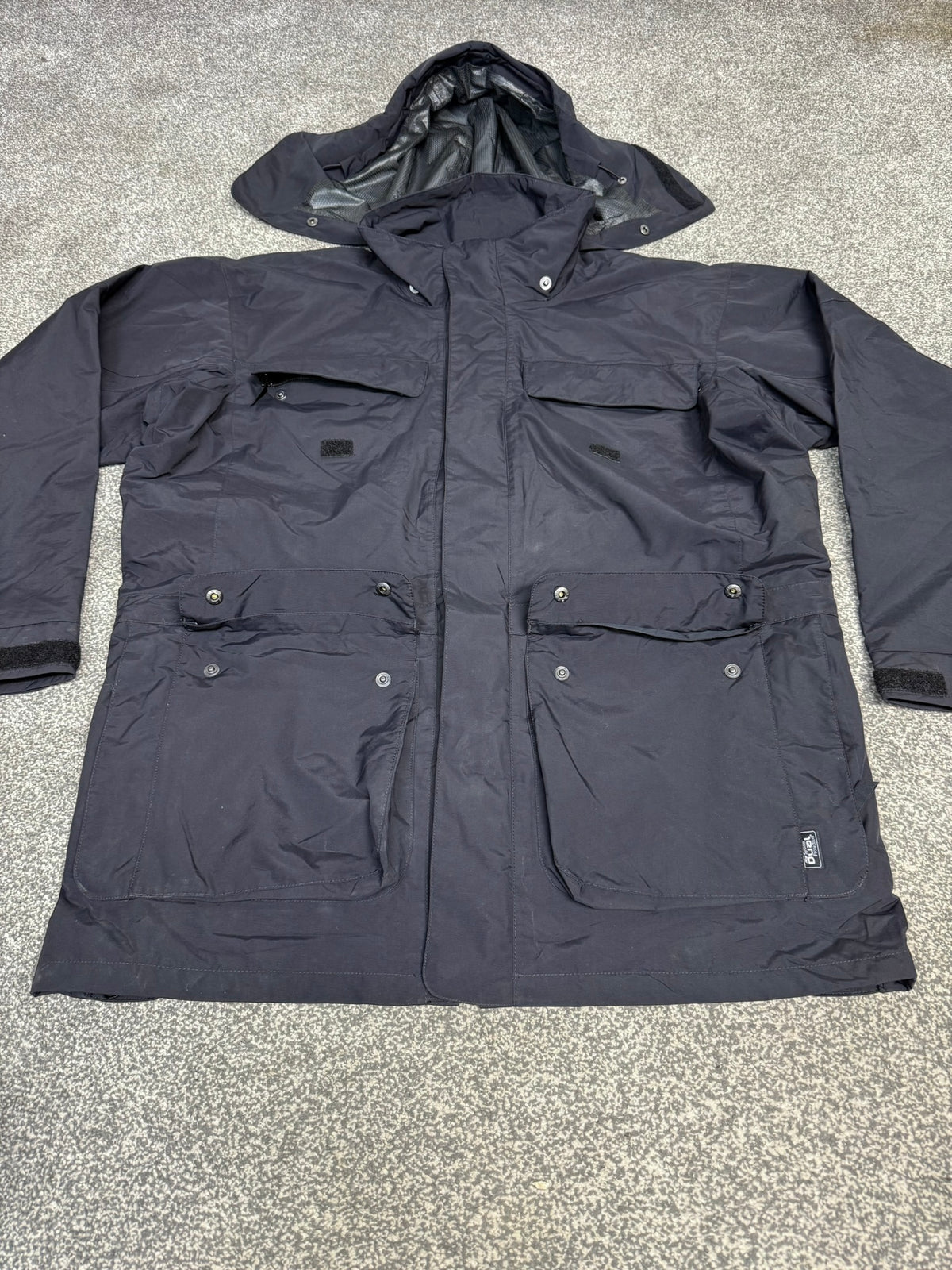 Ex Police Keela Black Dual Protection Waterproof Jacket LARGE Security Hiking Coat
