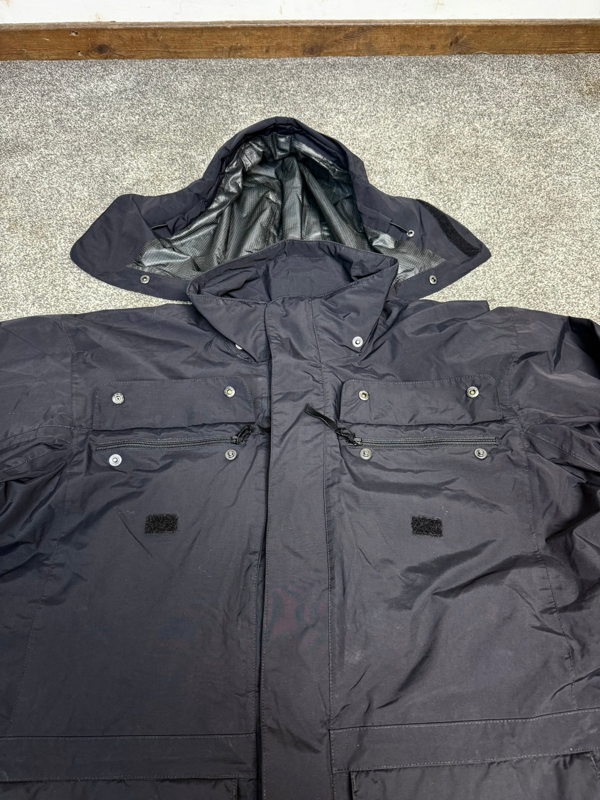 Ex Police Keela Black Dual Protection Waterproof Jacket LARGE Security Hiking Coat