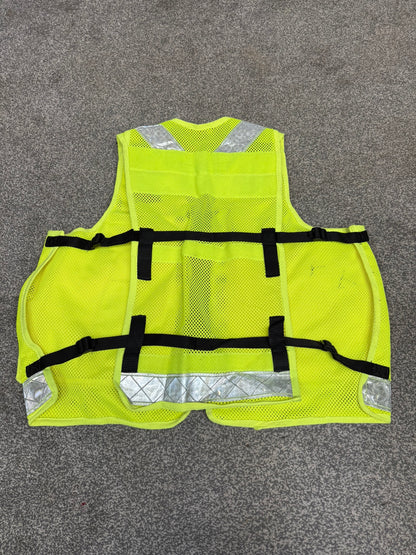 Ex Police Hi Vis Utility Vest Security Patrol Equipment Vest Marshall VGC - X LARGE