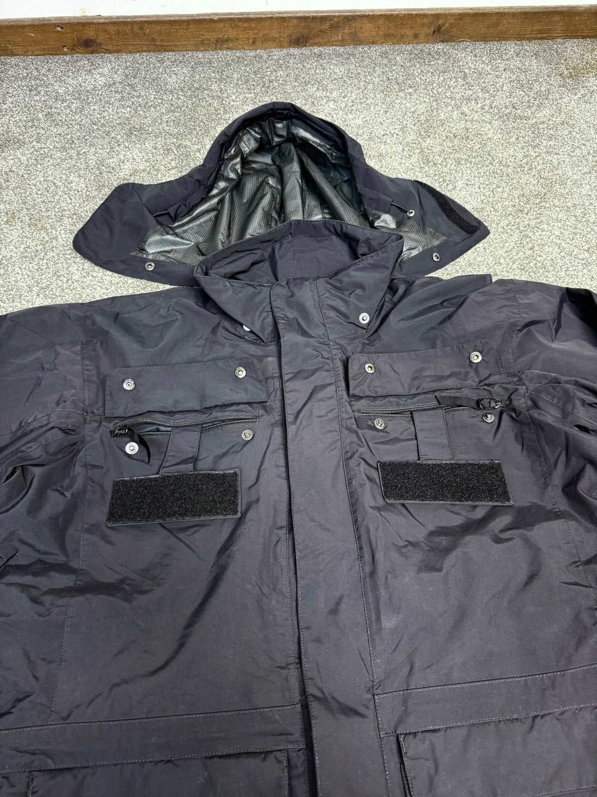 Ex Police Keela Black Dual Protection Waterproof Jacket LARGE Security Hiking Coat