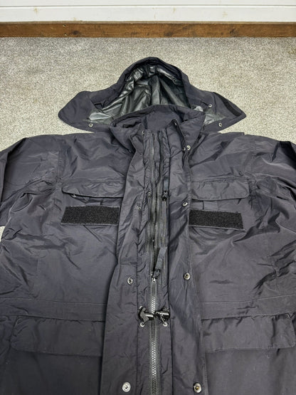 Ex Police Keela Black Dual Protection Waterproof Jacket LARGE Security Hiking Coat