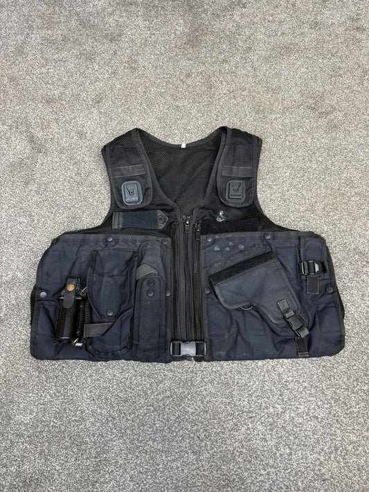 Ex Police Black Arktis Taser Vest Utility Tac Vest Airsoft Security - XXL