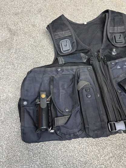 Ex Police Black Arktis Taser Vest Utility Tac Vest Airsoft Security - XXL