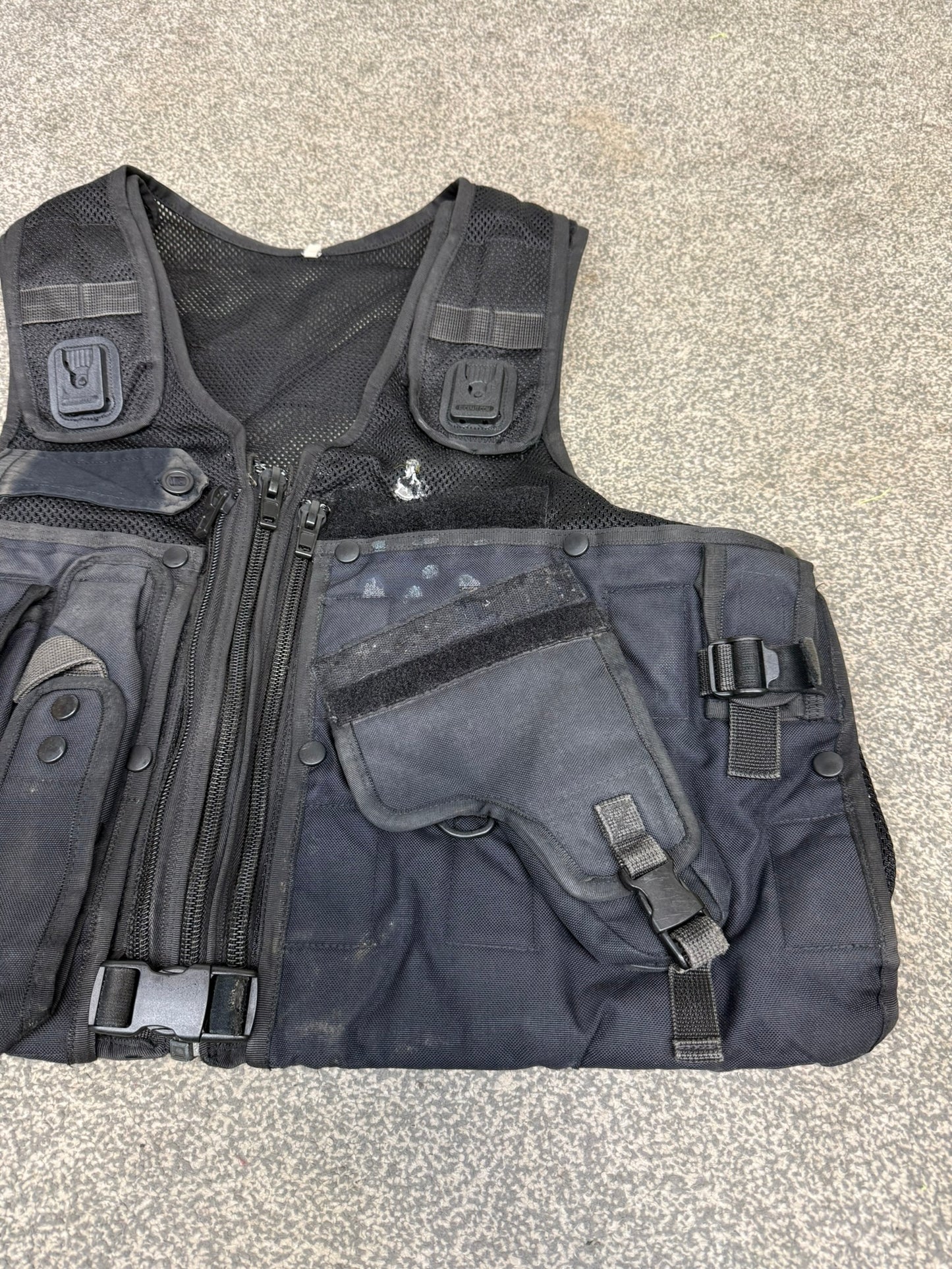 Ex Police Black Arktis Taser Vest Utility Tac Vest Airsoft Security - XXL