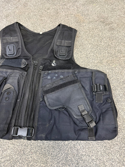 Ex Police Black Arktis Taser Vest Utility Tac Vest Airsoft Security - XXL