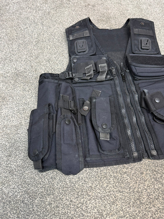Ex Police Arktis Black Tactical Taser Vest Utility Vest Airsoft Security Patrol - LARGE