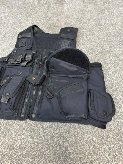 Ex Police Arktis Black Tactical Taser Vest Utility Vest Airsoft Security Patrol - LARGE