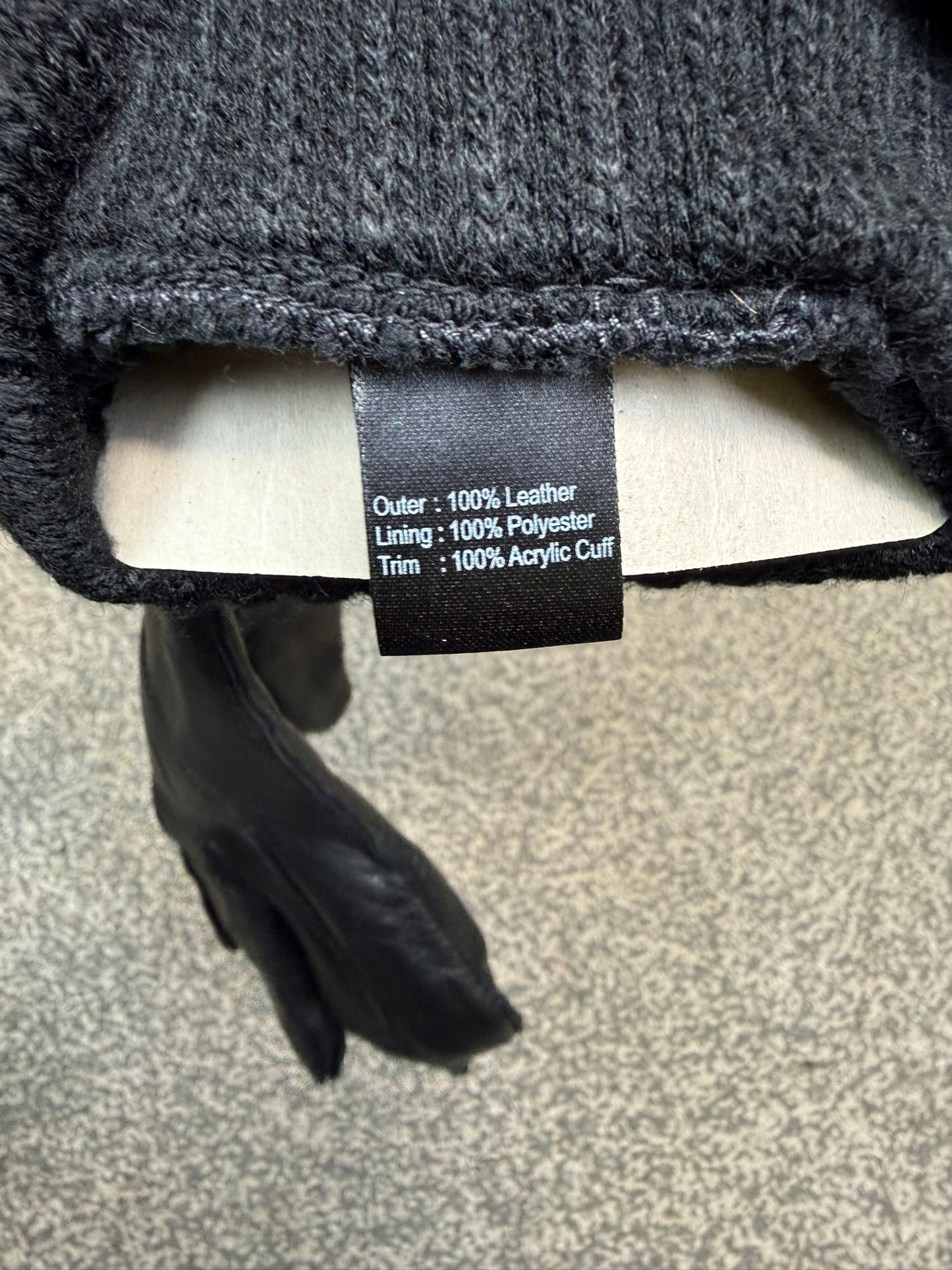 Ex Police Leather Gloves Knitted Cuff Driving Security SIA