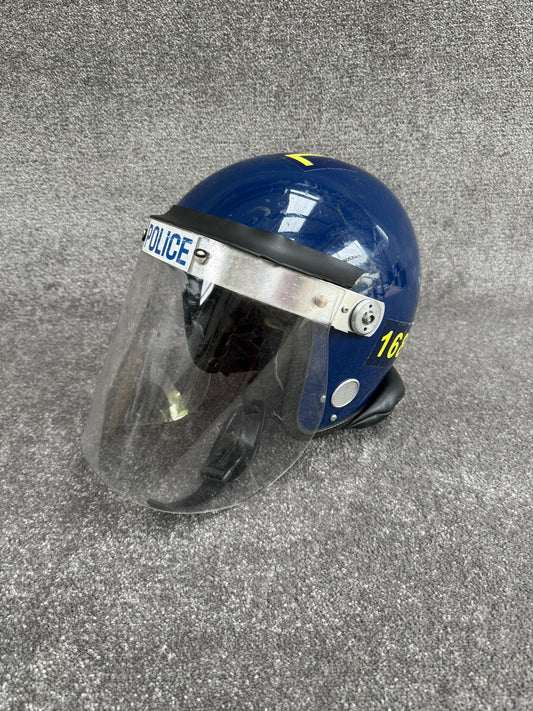 Ex Police Riot Helmet MLA Defender 58-59cm Collectable Display Airsoft Paintball