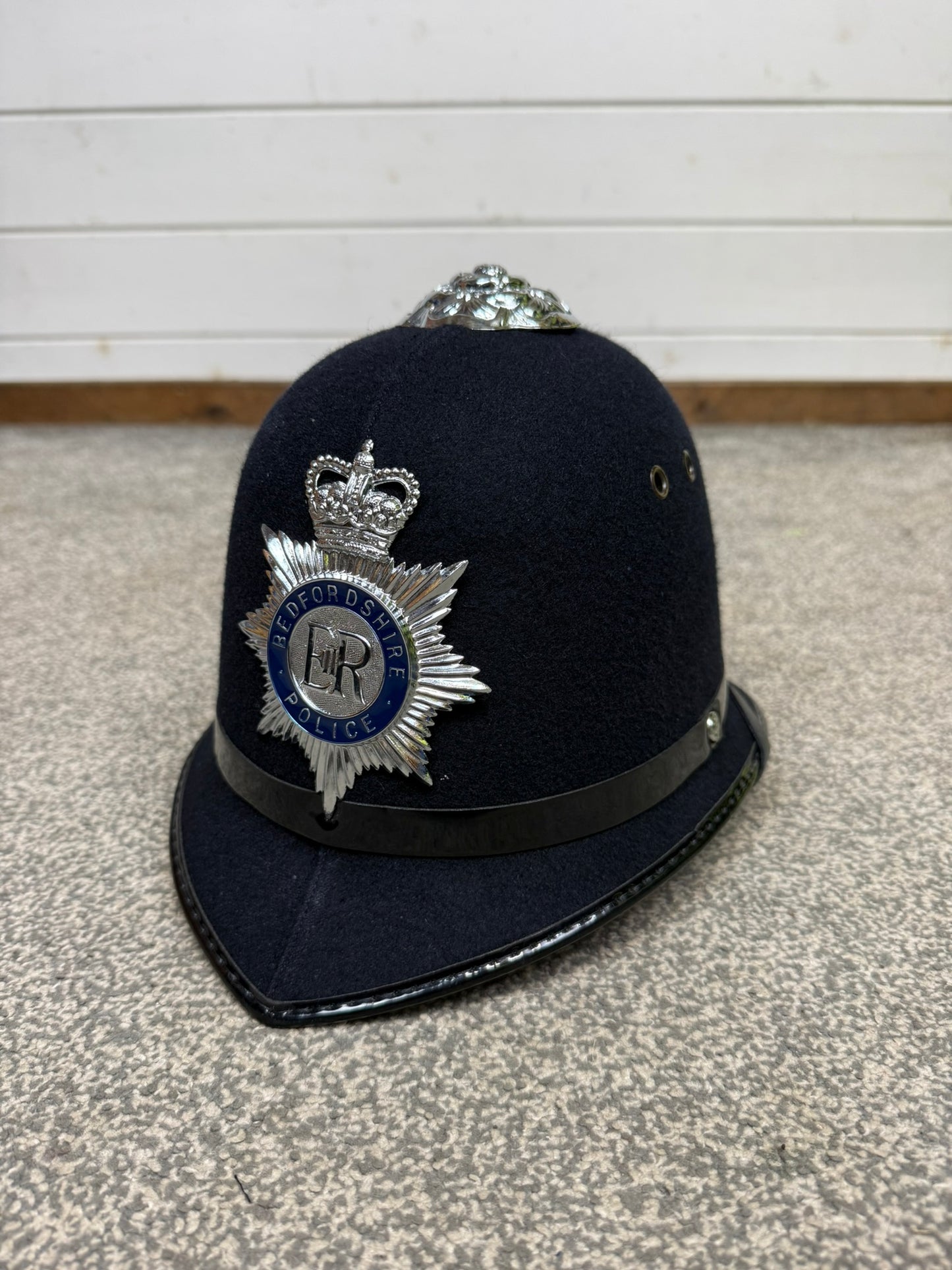 Ex Bedfordshire Police Rose Top Bobby Helmet 58cm Obsolete Collector
